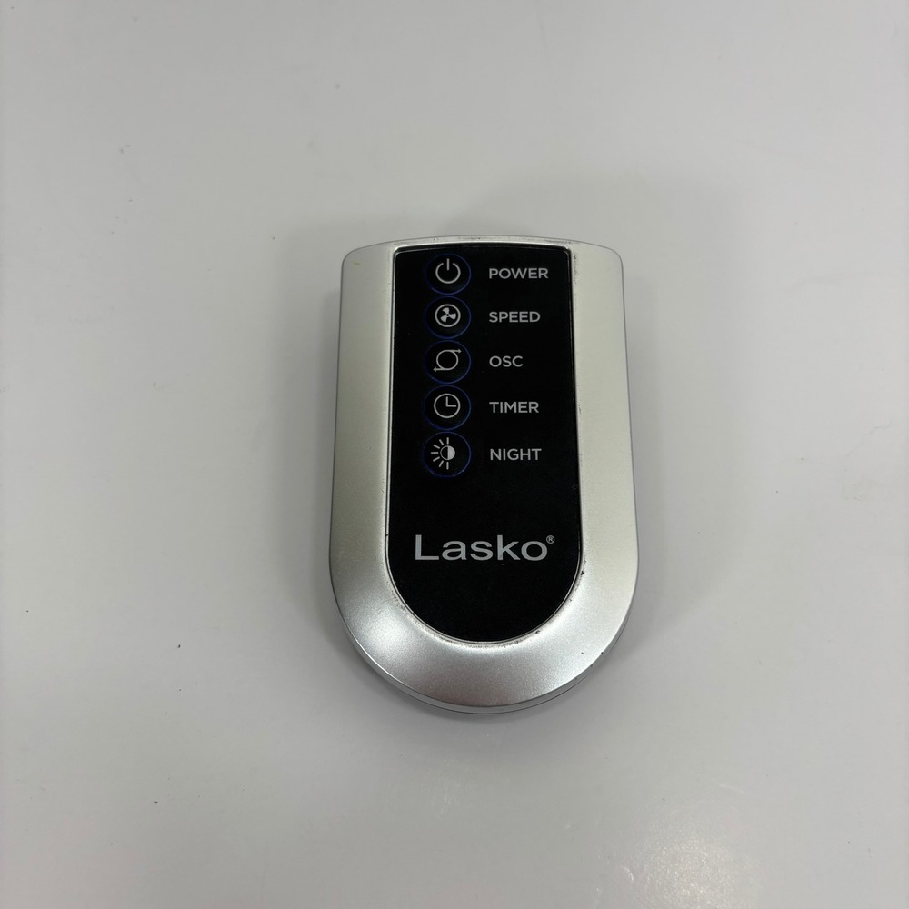OEM Lasko Tower Fan Remote Control 5-Button, Silver/Black - TESTED